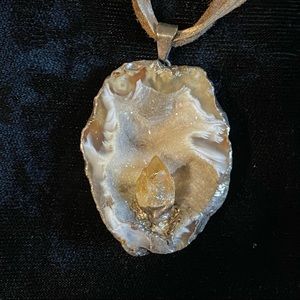 Natural quartz necklace